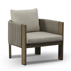 Renava Salvora - Outdoor Beige Fabric & Grey Rope Chair