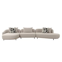 Divani Casa Marge - Contemporary Beige Sectional Sofa