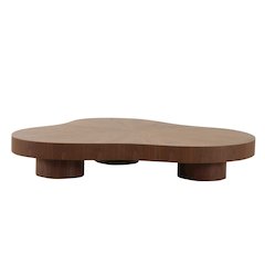 Modrest Larch - Modern Walnut Free Form Coffee Table