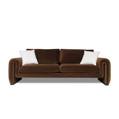 Divani Casa Bentley - Modern Brown Velvet Sofa