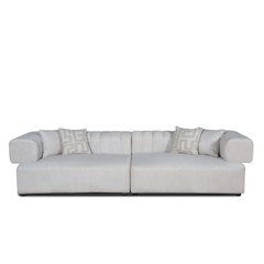 Divani Casa Moreno - Modern Beige Fabric 4-Seater Sofa