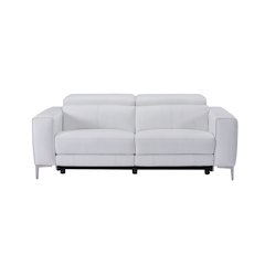 Divani Casa Chignik - Modern White Leather Sofa 2 Recliners