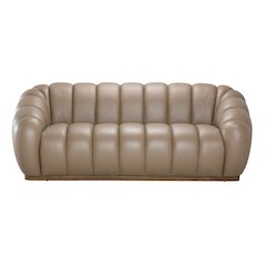 Divani Casa Ekwok - Modern Tan Leather Sofa