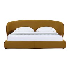 Lambert - Modern Burnt Orange Fabric Upholstered Eastern King Bed