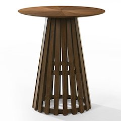 Weiss - Mid-Century Modern Walnut Round Bar Table