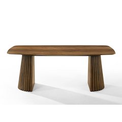 Sacks - Mid-Century Modern Herringbone Walnut Dining Table