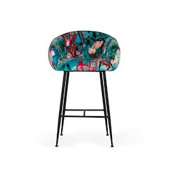 Colorful Counter Height Bar Stool, Unique Velvet Upholstered Modern Stool
