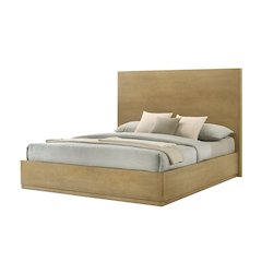 Solid Oak Queen Bed Frame, Wood Frame With Headboard In Modern Bed Design