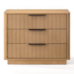 Santa Monica - Modern Natural Oak 3 Drawer Nightstand