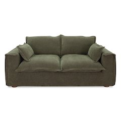 Durbin - Modern Green Fabric Loveseat
