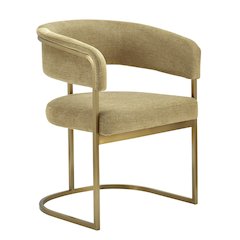 Modrest Sebastian - Modern Brown Fabric + Antique Brass Dining Chair