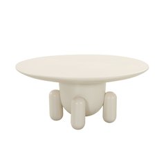 Modrest Gabby - Contemporary White Round Coffee Table