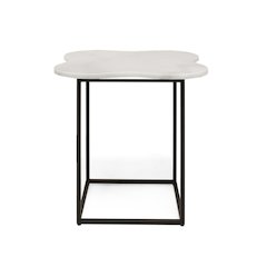 Modrest Aleidy - White Marble + Black Metal End Table
