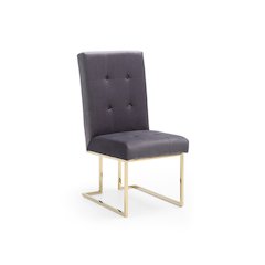Modrest Legend Modern Grey Fabric & Gold Dining Chair (Set of 2)