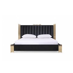 Modrest Token - Eastern King Modern Black and Gold Bed
