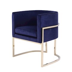 Modrest Betsy - Modern Navy Blue Velvet + Gold Kids Chair