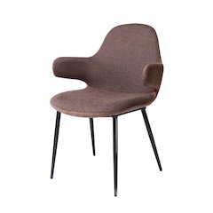 Modrest Bontura - Modern Brown Fabric & Leatherette Accent Chair