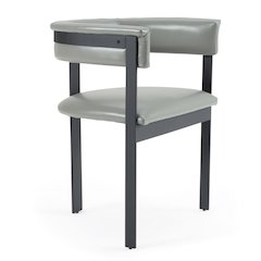 Modrest Boswell - Modern Grey Faux Leather + Black Dining Chair