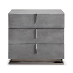 Modrest Buckley Modern Cracked Grey 3-Drawer Nightstand
