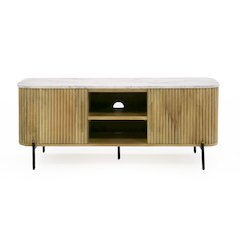 Modrest - Cambridge White Marble & Mango TV Stand