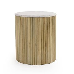 Modrest - Cambridge White Marble & Mango Round End Table