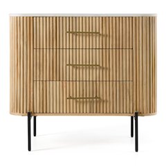 Cambridge White Marble and Mango 3 Drawer Dresser