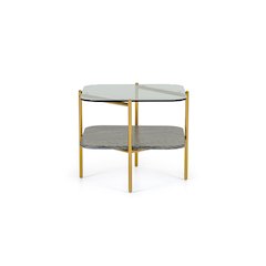 Modrest Cari - Glam Gold + Glass End Table