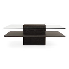 Clarion Modern Grey Elm and Glass Coffee Table