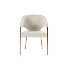 Modrest Claudine - Modern Light Grey Fabric & Antique Brass Dining Chair