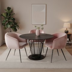 Conroy Luzerne - Modern Black Pink Dining Table Set