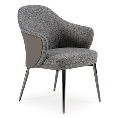 Cora - Modern Grey Fabric and Leatherette Dining Chair