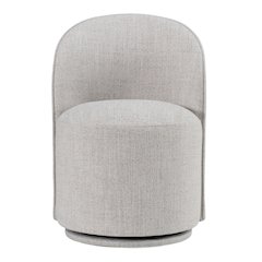 Correa - Modern Light Grey Fabric Swivel Dining Chair