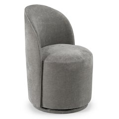Correa - Modern Dove Grey Fabric Swivel Dining Chair