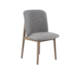 Mid-Century Modern Grey Fabric + Wenge Dining Chair (Set of 2)