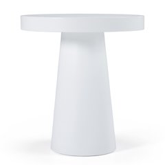 Modrest Desoto - Modern White Concrete Round End Table