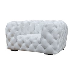 Divani Casa Dexter - Transitional White Full Italian Leather Lounge Chair