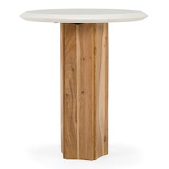 Dillinger - Modern White Marble Mango Wood End Table