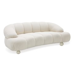 Divani Casa Duran - Contemporary White Fabric Loveseat Sofa