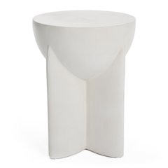 Elsa - Modern Oyster Concrete Round End Table