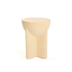 Modrest Elsa - Modern Beige Concrete Round End Table