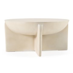 Elsa - Modern Oyster Concrete Round Coffee Table