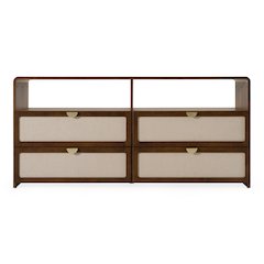 Emilio - Modern Natural Burlap Walnut Dresser