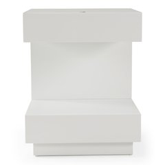 Esso Modern White Glossy Tall Nightstand