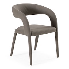 Faerron - Modern Grey Leatherette Dining Chair