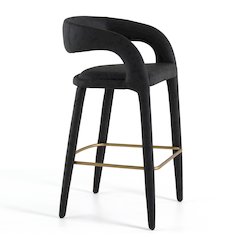 Modrest Faerron - Modern Black Leatherette Bar Chair
