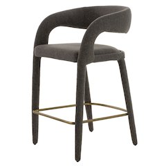 Modrest Faerron - Modern Grey Fabric Counter Chair