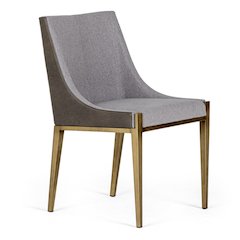 Fairview - Modern Grey and Brass Dining Chair