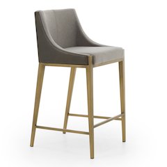 Fairview - Contemporary Grey Brass Counter Stool