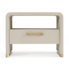 Modrest Florence - Modern Beige Shagreen + Gold Nightstand