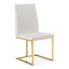 Frankie - Contemporary White and Gold Dining Chair